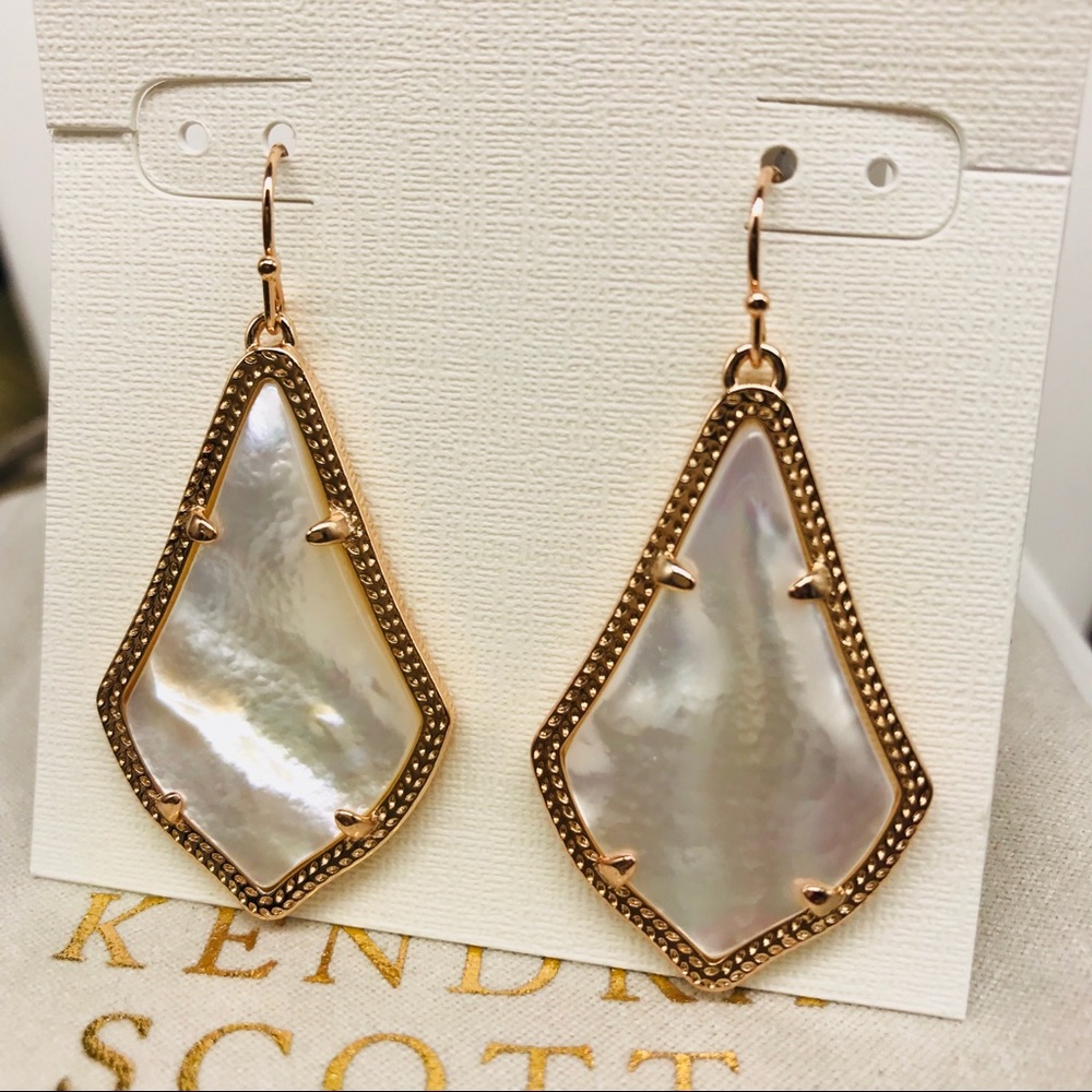 Kendra Scott Alex Ivory Pearl Earrings Rose Gold